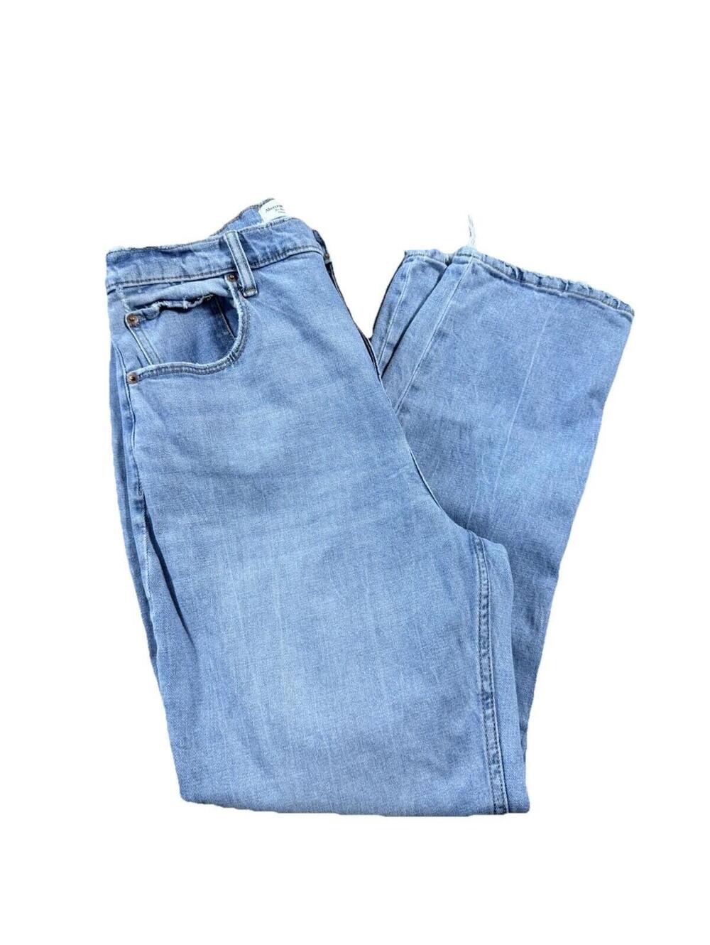 Abercrombie & Fitch Ankle Straight Ultra High Rise Medium Wash Size 32/14